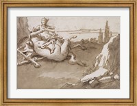 A Centaur and a Female Faun in a Landscape Fine Art Print