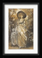 A Lady Walking in a Garden with a Child Fine Art Print