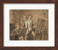 Three Young Artists in a Studio Fine Art Print