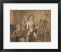 Three Young Artists in a Studio Fine Art Print