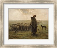 Shepherdess and Her Flock Fine Art Print