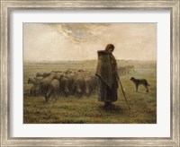 Shepherdess and Her Flock Fine Art Print