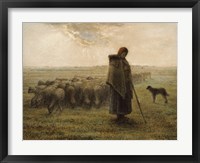 Shepherdess and Her Flock Fine Art Print