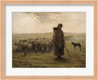 Shepherdess and Her Flock Fine Art Print