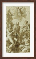 Christ the Savior above Saints John the Baptist, Jerome, Catherine, and Thomas Fine Art Print