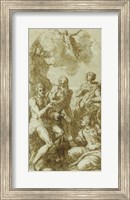 Christ the Savior above Saints John the Baptist, Jerome, Catherine, and Thomas Fine Art Print