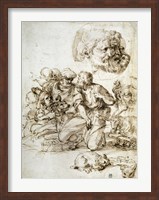 A Group of Shepherds, and Other Studies Fine Art Print