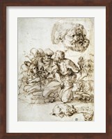 A Group of Shepherds, and Other Studies Fine Art Print