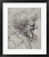 Caricature of a Man with Bushy Hair Framed Print