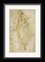 Female Figure with a Tibia, and Ornamental Studies Fine Art Print