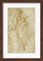 Female Figure with a Tibia, and Ornamental Studies Fine Art Print