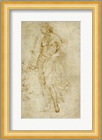 Female Figure with a Tibia, and Ornamental Studies Fine Art Print