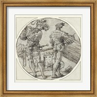 A Flutist and Drummer Before a Moated Castle Fine Art Print