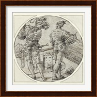 A Flutist and Drummer Before a Moated Castle Fine Art Print