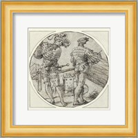 A Flutist and Drummer Before a Moated Castle Fine Art Print