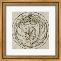 Design for an Ornament or Signet Ring with the Arms of Lazarus Spengler Fine Art Print