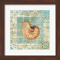 Shell Tiles III Blue Fine Art Print