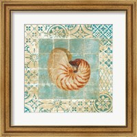 Shell Tiles III Blue Fine Art Print