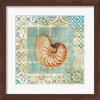 Shell Tiles III Blue Fine Art Print