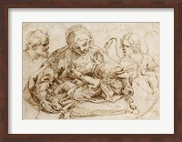 Holy Family with an Angel Fine Art Print
