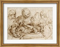 Holy Family with an Angel Fine Art Print