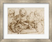 Holy Family with an Angel Fine Art Print