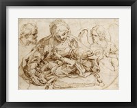 Holy Family with an Angel Fine Art Print