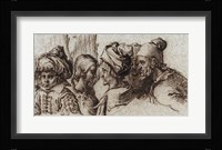 Bust of a Boy in a Turban, a Winged Angel, and Three Old Men Fine Art Print