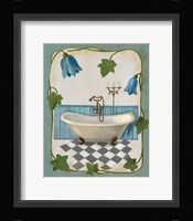 Bell Flower Bath I on Ivory Framed Print