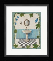 Bell Flower Bath II on Ivory Framed Print