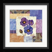 Tiled Poppies II - Purple Framed Print