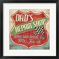 Mancave IV - Dads Repair Shop Framed Print