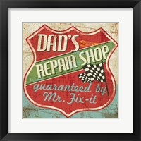 Mancave IV - Dads Repair Shop Framed Print