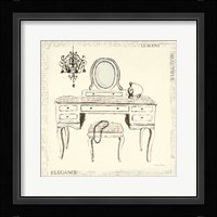 Emily's Boudoir III Table Framed Print