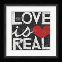 Love Is Real Grunge Square Fine Art Print
