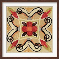 Bohemian Rooster Tile Square I Fine Art Print