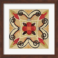 Bohemian Rooster Tile Square I Fine Art Print