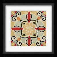 Bohemian Rooster Tile Square II Fine Art Print