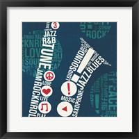 Type Sax Square Framed Print