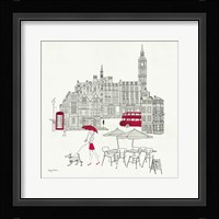 World Cafe I - London Red Framed Print
