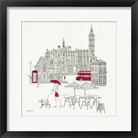 World Cafe I - London Red Framed Print
