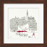 World Cafel IV - Venice Red Fine Art Print