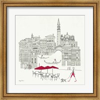 World Cafel IV - Venice Red Fine Art Print