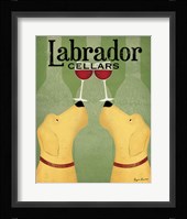Two Labrador Wine Dogs Framed Print