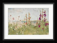 Hollyhocks by the Sea Fine Art Print