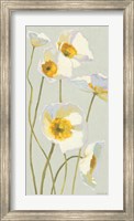 White on White Poppies Panel I Fine Art Print