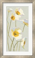 White on White Poppies Panel I Fine Art Print
