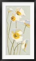 White on White Poppies Panel I Fine Art Print