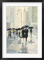 City in the Rain Framed Print