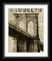 Vintage NY Brooklyn Bridge Framed Print